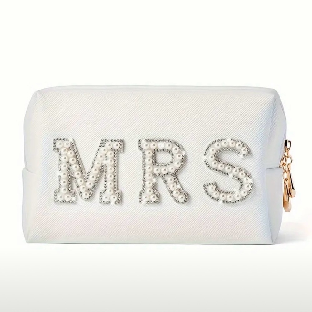White 'MRS' Cosmetic Bag